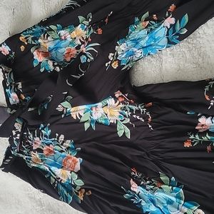 Floral wide leg pants